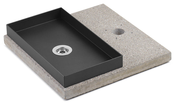 Base con Vaschetta per Fontane con Ghiera Piccola 40x40x5 cm in Cemento Belfer 42/BSE/6 Antracite acquista