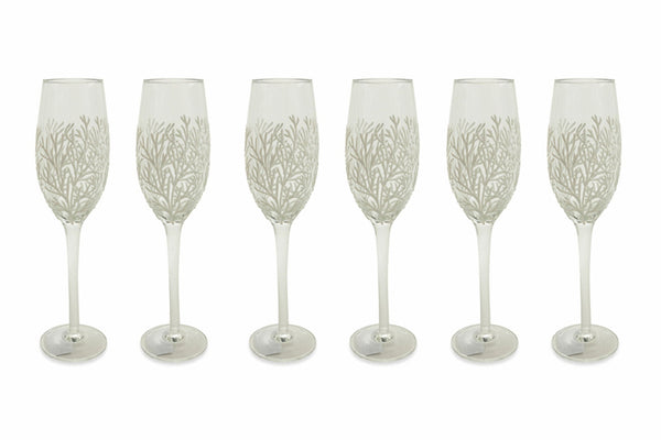 acquista Set 6 Calici Ø5x24 cm in Vetro Villa d'Este Home Tivoli Mare Bianco