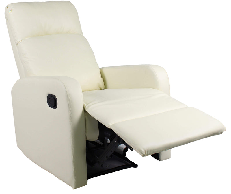 Poltrona Relax Manuale Reclinabile in Similpelle Vandi Panna