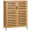 Mobile Bagno 2 Ante 2 Ripiani 68x32x86 cm in Bambù color Legno