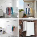 Stendibiancheria Saliscendi da Parete/Soffitto in Resina 120x70 cm – Salvaspazio e Antiruggine