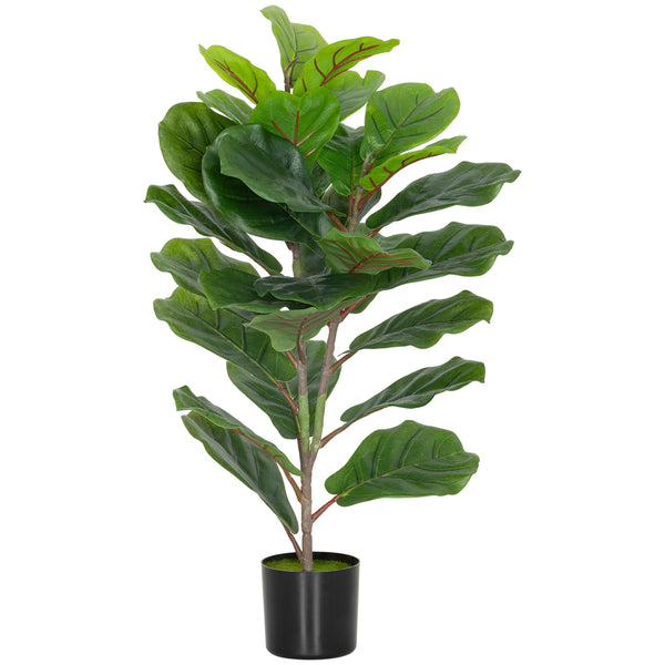 Pianta Artificiale Ficus Lyrata Alta 80 cm per Interni con Vaso in PEVA Verde acquista