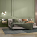Set 2 Comodini con Cassetto e Ripiani Aperti in stile Nordico 40x34x23 cm in Truciolato e Rattan 