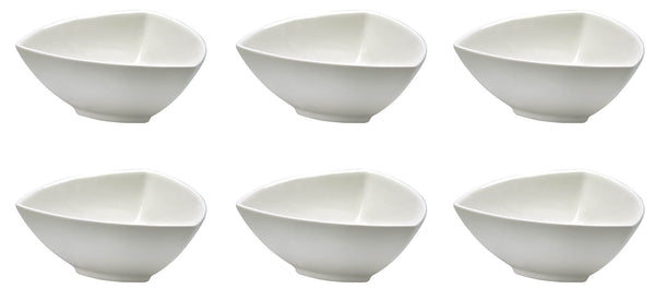 acquista Set 6 Coppette Triangolari 13x13x5,5 cm in Porcellana Allluminica Kaleidos Aluxina Bianche