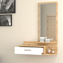 Mobile ingresso con specchio 80x35x116 cmJoy bianco rovere