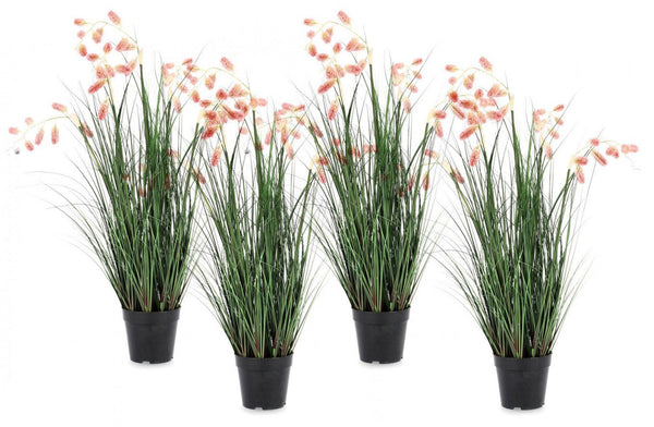 Set 4 Piante Artificiali con Vaso Ø 70x100 cm Grevillea in Plastica Rosa prezzo