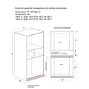 Mobile Lavanderia a Colonna per Lavatrice o Asciugatrice con Asse da Stiro e Ante 70x70x192A cm in Nobilitato Unika Grigio Cemento
