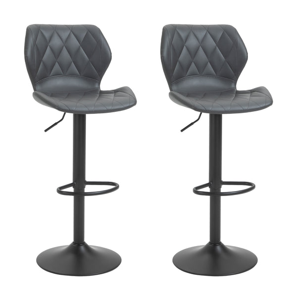 Set 2 Sgabelli Imbottite da Bar 44x50,5x90-110 cm in Similpelle Grigio prezzo