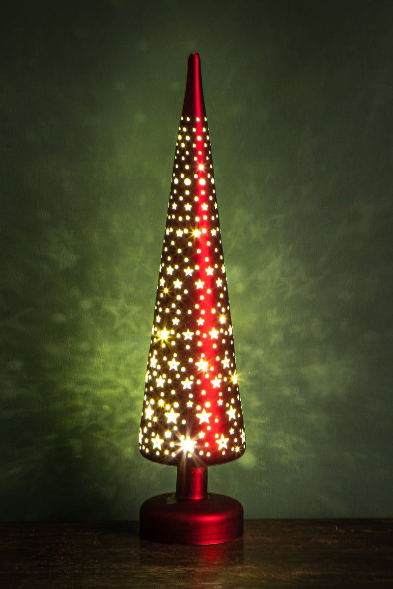Albero Mini Stelle con Led H40 cm Rosso