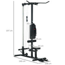 Stazione Fitness Multifunzione con Lat Machine 140x108x197 cm in Acciaio e PU Nero 