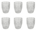 Set 6 Bicchieri Ø8x10 cm in Vetro Villa d'Este Home Tivoli Syrah Trasparenti