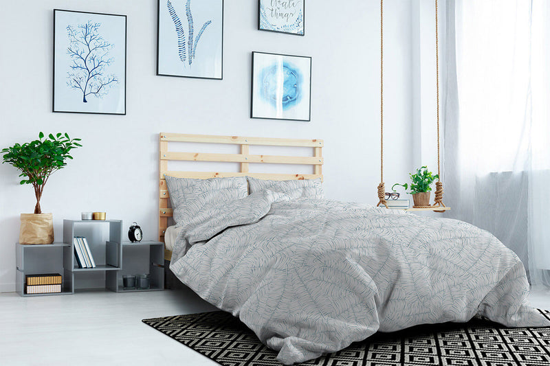 Copripiumino Matrimoniale con Federe Stampato in Puro Cotone Monkeys Acqua