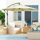 Ombrellone da Giardino 300x250 cm a Braccio Inclinabile con Manovella in Metallo e Poliestere Beige      