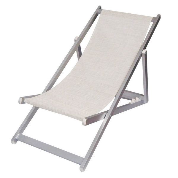 Sedia Sdraio Pieghevole 3 Posizioni in Alluminio e Textilene Beige online