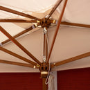 Mezzo Ombrellone da Giardino 1,5x3m Palo in Legno Ecrù