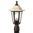 Lampada Lanterna Testa Palo Esagonale Colore Bianco e Ruggine per Esterno Linea Marine Sovil
