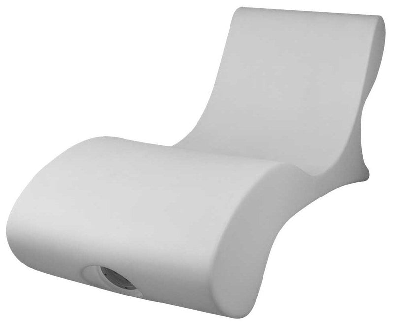 Lettino Chaise Longue da Giardino 168x60x67 cm in Polietilene Sined  Andromeda Bianca