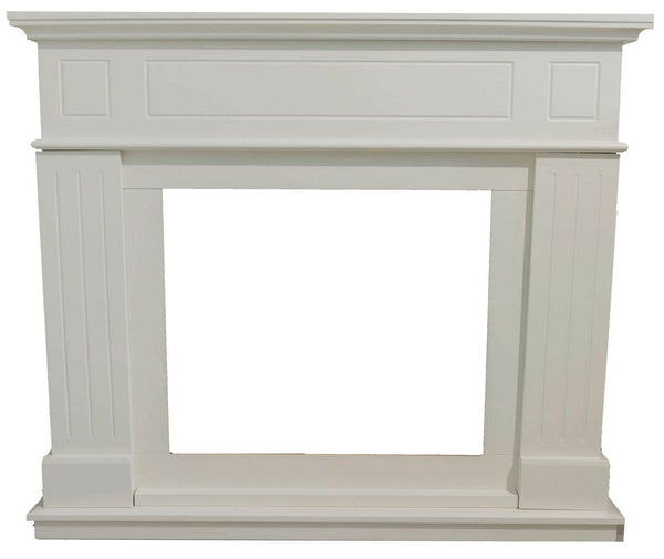 Cornice da Pavimento per Inserto Camino Elettrico 110x94,9x24,9 cm in MDF Sined Pienza Bianco sconto