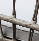 Set Salotto da Giardino Divano 2 Poltrone e Tavolino con Cuscini in Acciaio Grigio