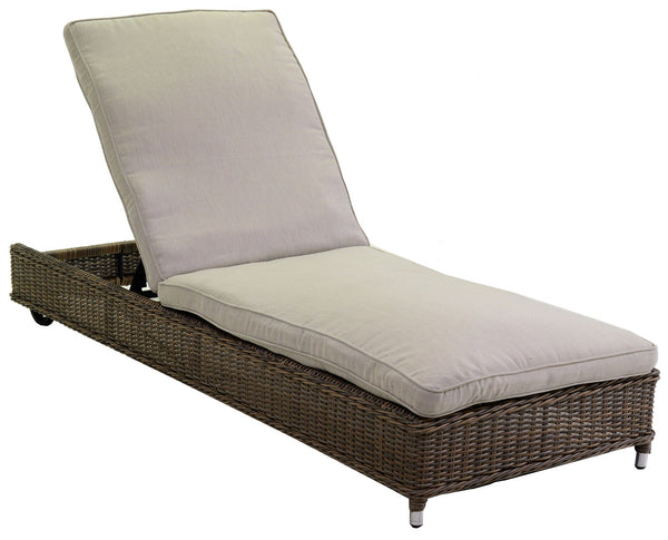 Lettino da Giardino in Polyrattan con Cuscini Baltimora Grigio sconto