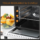 Fornetto Elettrico 1400W 16L 3 Metodi di Cottura e Timer Bianco  