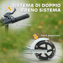 Monopattino per Bambini 3-8 Anni con Ruote Luminose Impugnatura Regolabile e Freno Posteriore Bianco      