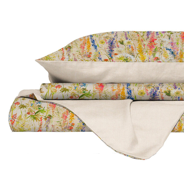 prezzo Copripiumino Matrimoniale con Federe Stampato in Puro Cotone Vera