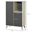 Mobile Libreria 2 Ante e Vano Aperto 80x40x120 cm  Grigio Scuro