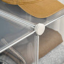 Scarpiera Modulare 94,5x32x162 cm 6 Cubi in Plastica e Acciaio Trasparente