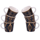 Set 6 Tazzine da Caffè Ø6x5,5 cm in Bone China VdE Tivoli 1996 Mondrian