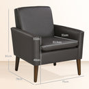 Poltrona per Salotto Moderna 75x78x81 cm in Finta Pelle Imbottita Marrone  