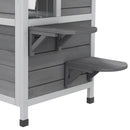 Casetta per Gatti da Esterno 99,5x76x91 cm con Tetto Apribile 2 Piani 4 Ingressi Base rialzata in Legno di Abete Grigio      