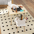 Set Tavolino Multifunzione e 2 Sedie per Bambini Orsetto Colore Legno    