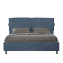 Letto Matrimoniale con Alzata Comoda Imbottito in Microfibra Nandy Blu Varie Misure