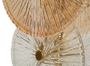 Lampada da Tavolo Osaka 20x18x66 cm in Ferro e Vetro Oro e Marrone e Trasparente      