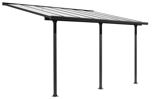 Tettoia 2,95x5 m in Alluminio Bianco Copertura in Policarbonato Grigio sconto