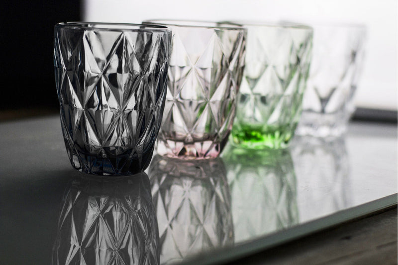 Set 6 Bicchieri Ø8x10 cm in Vetro Villa d'Este Home Tivoli Quarzo Grigio