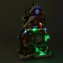Villaggio Natalizio in Resina Babbo Natale ed Elfi con Luci e Suoni 18x14,5x29,5 cm
