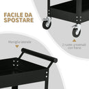 Carrello Porta Attrezzi Utensili da Lavoro 84,5x38x84 cm in Acciaio Nero