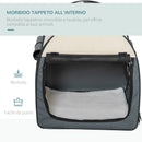 Trasportino per Cani e Gatti Pieghevole 61x46x51 cm in Oxford e PVC Grigio