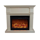 Camino Elettrico da Pavimento 114x28x102 cm Effetto Fiamma 1500W Sined Caldera XXL Bianco