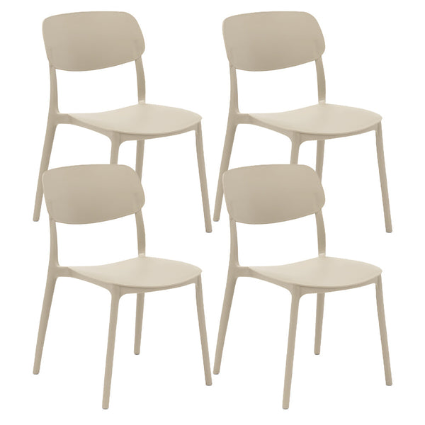 online Set 4 Sedie 46x79x54 cm in Polipropilene Elodie Tortora