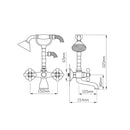 Kit Doccino e Miscelatore Doppio Comando per Vasca in Ottone Lecce Classic Antico