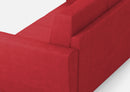 Divano Angolare 5 Posti 228x228x85 cm Yasel in Tessuto Rosso