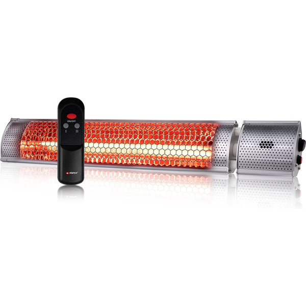acquista Stufa Alogena da Parete Esterno 2000W Riscaldatore Muro 3 Potenze Telecomando Alpina