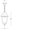 Lampada Lanterna Sospesa Colore Nero da Esterno Linea Quadrata Sovil