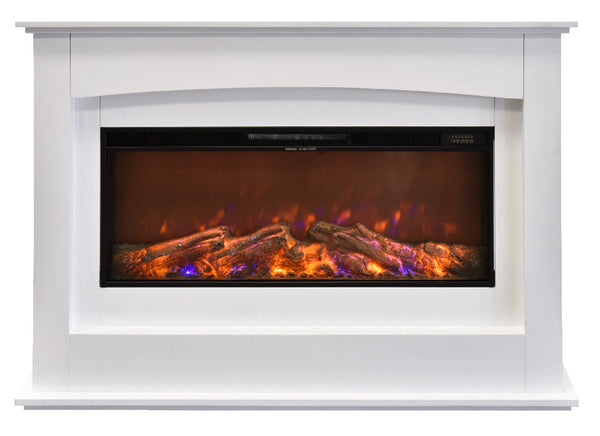Camino Elettrico da Pavimento Effetto Fiamma 1600W Rachel Bianco sconto