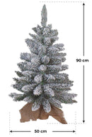 Mini Albero di Natale Artificiale Innevato 90 cm 105 Rami Verde