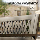 Panchina da Esterno 2 Posti 119x50x75 cm Telaio in Acciaio e Schienale in Plastica Nero      