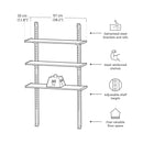 Scaffalatura 3 Ripiani per Casetta da Giardino 97x30 cm Altezza Regolabile Struttura in Metallo Keter Shelving Kit 100